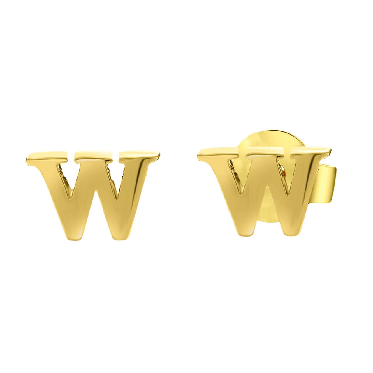 Goldplated oorbellen letter