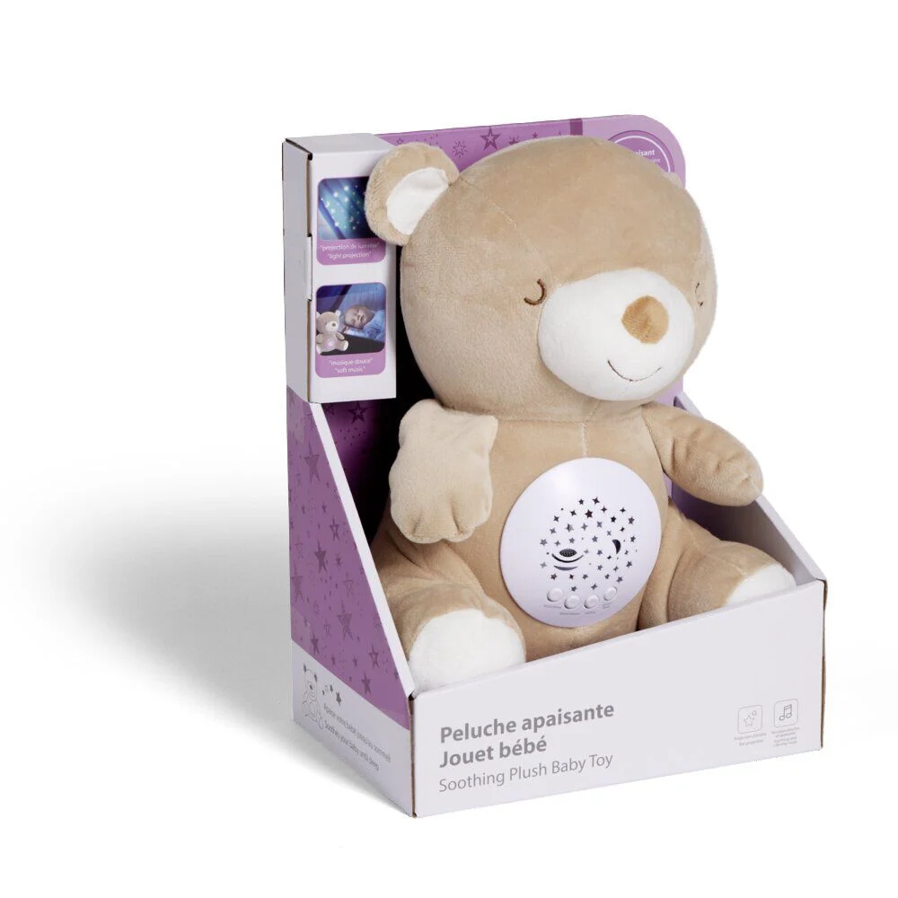 Peluche ours lumineux et sonore 24,5x17xH24,5cm