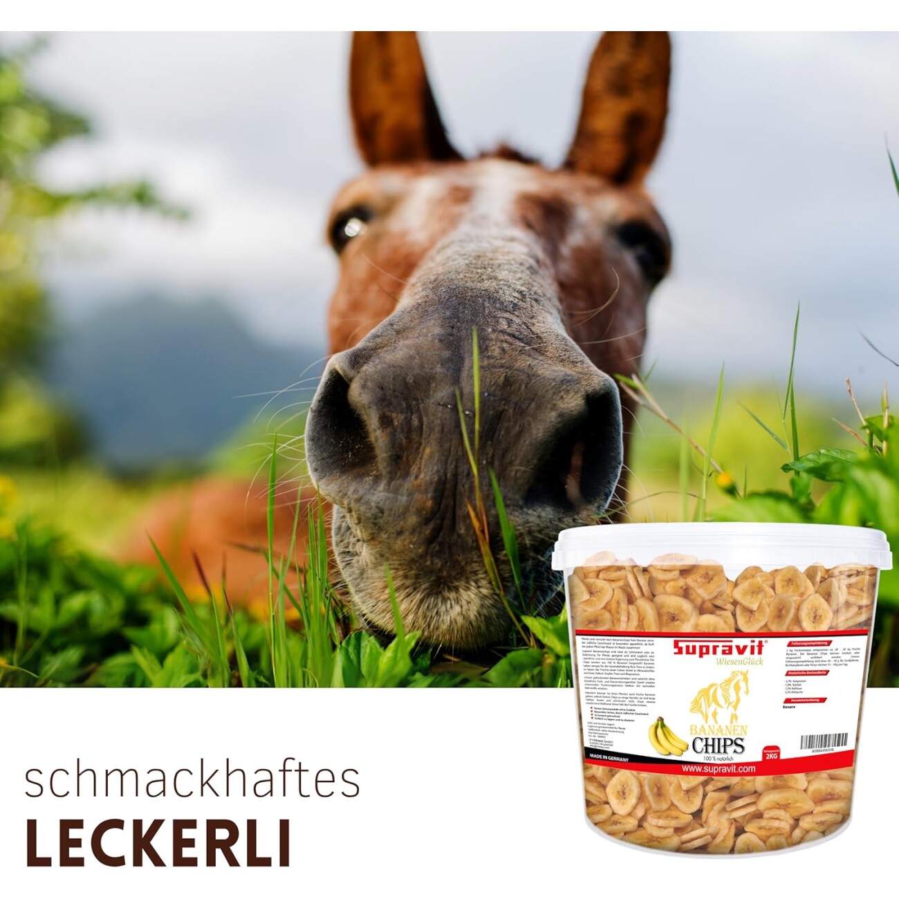 Supravit Bananenchips 2kg Eimer Pferdeleckerli