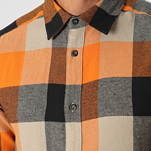 Chemise Manches Longues A Carreaux Gudmund 22020301 Orange