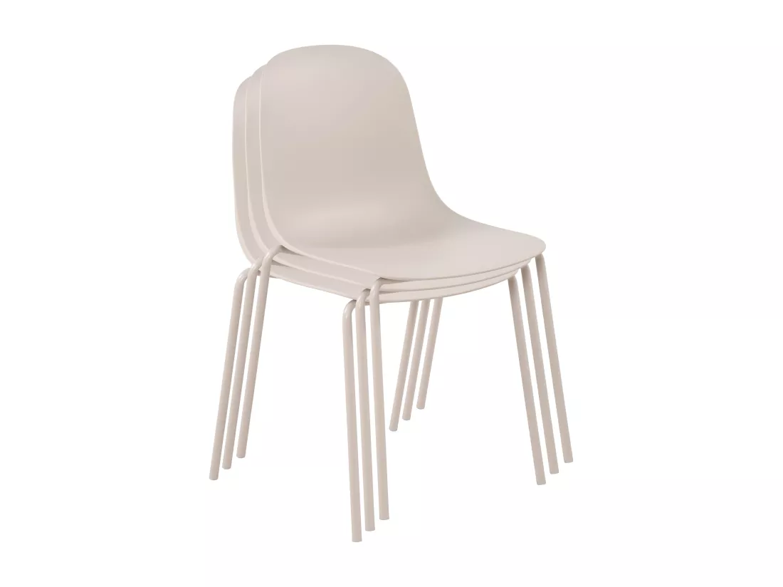 Chaise de conférence - Plastique - Gris clair - Hardin