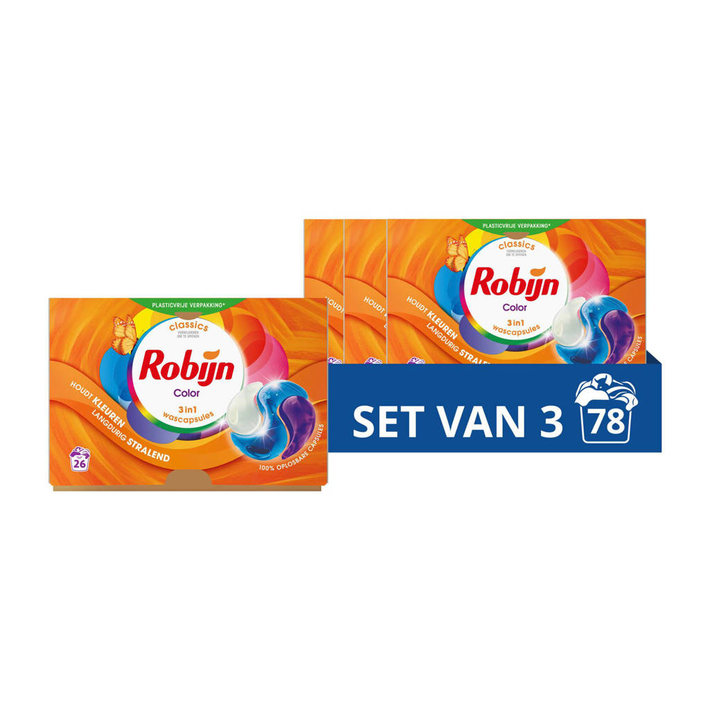 3-in-1 wascapsules Color - 3 x 26 wasbeurten - 78 wasbeurten