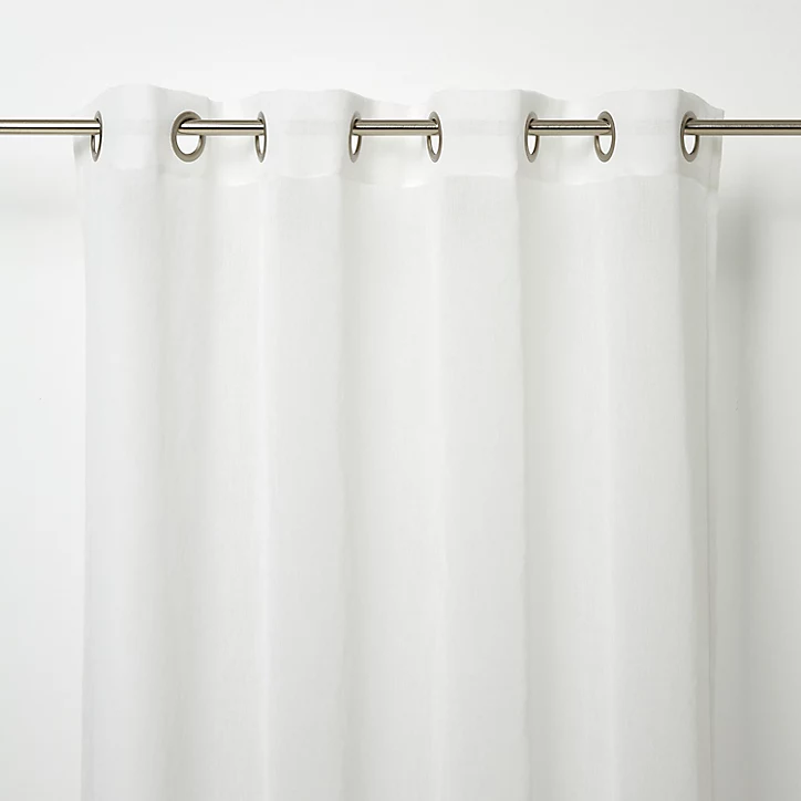 Voilage GoodHome Yena blanc cassé l.140 x H.260 cm
