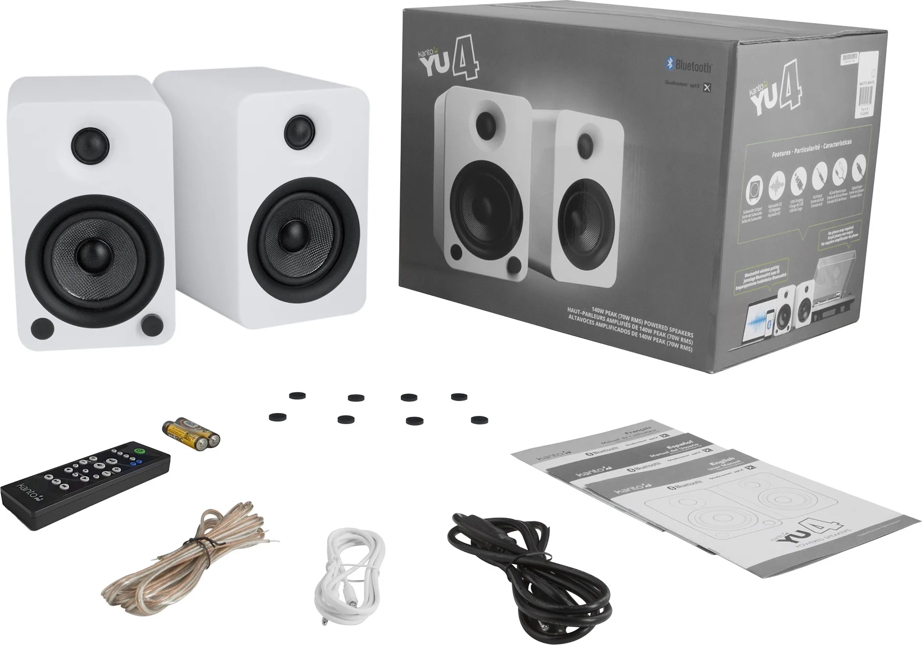 Kanto YU4 Blanc mat (la paire) Enceintes sans fil hi-fi