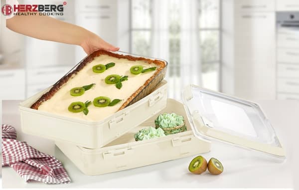 Herzberg tosidig takeaway-konditoriboks, elfenben