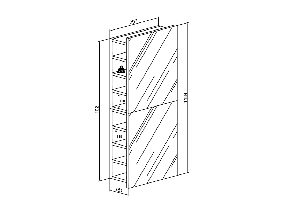 Armoire de toilette Miroir Flandu XL