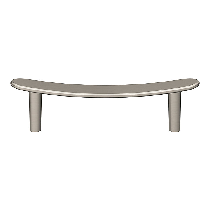 Poignée de meuble en T GoodHome Meham effet nickel satin gris l.130mm x l.20mm x H. 34mm entraxe 96mm