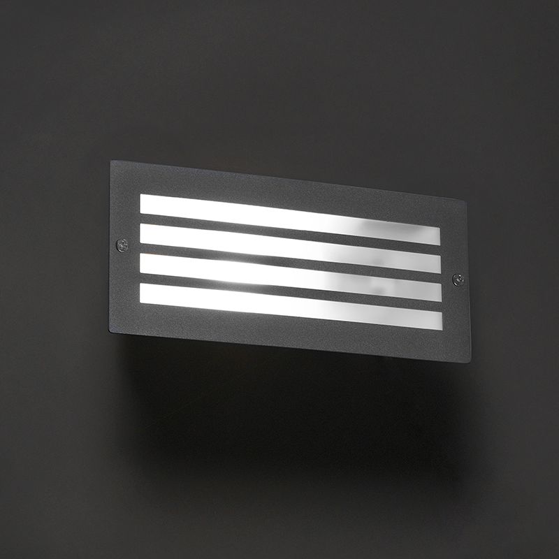 Moderne inbouwlamp donker grijs IP44 - Hurricane