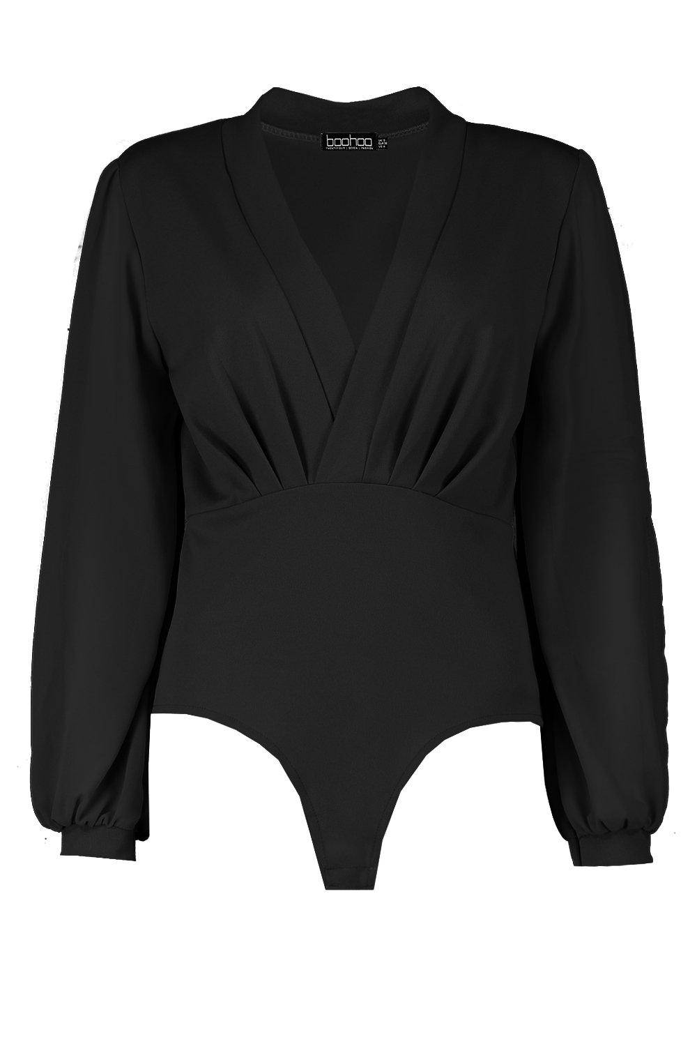 boohoo Body à manches en chiffon drapé