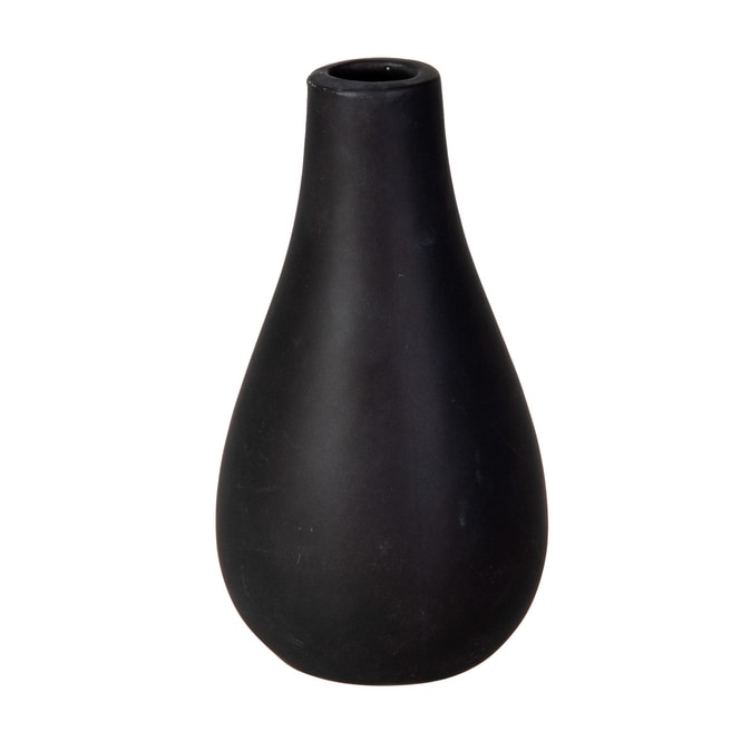 Vase - bauchig - schwarz - ca. 6,5 x 12 cm