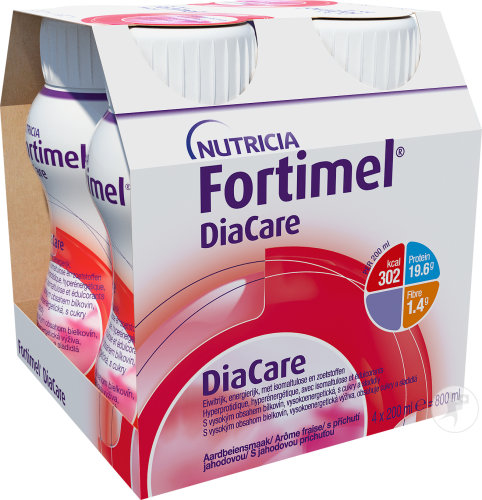 Fortimel DiaCare Arôme Fraise Complément Nutritionnel Dénutrition Bouteilles 4x200ml
