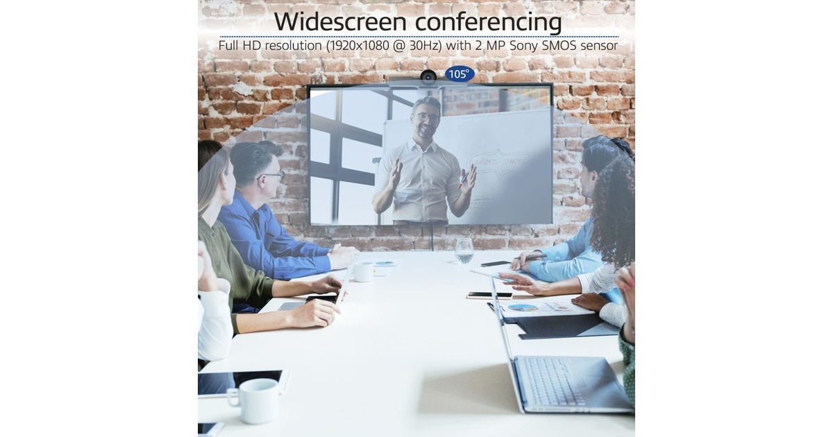 ACT ConnectivityFull HD Conference Camera met microfoon, pan, tilt en zoom webcam  (Zwart)