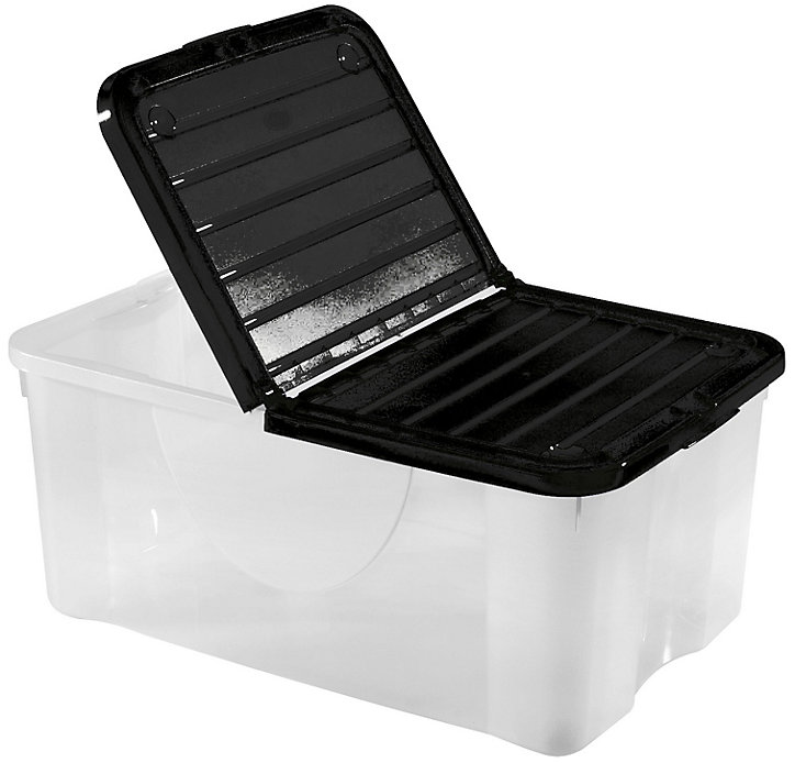 Lot de 3 boîtes de rangement en plastique transparent 41,5 L