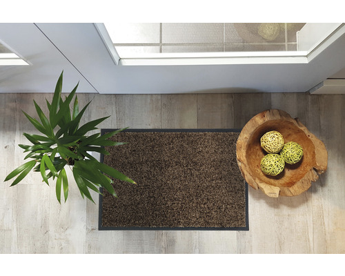 Op maat gemaakte Proper Tex bruine deurmat, 120 cm breed (per meter verkocht)