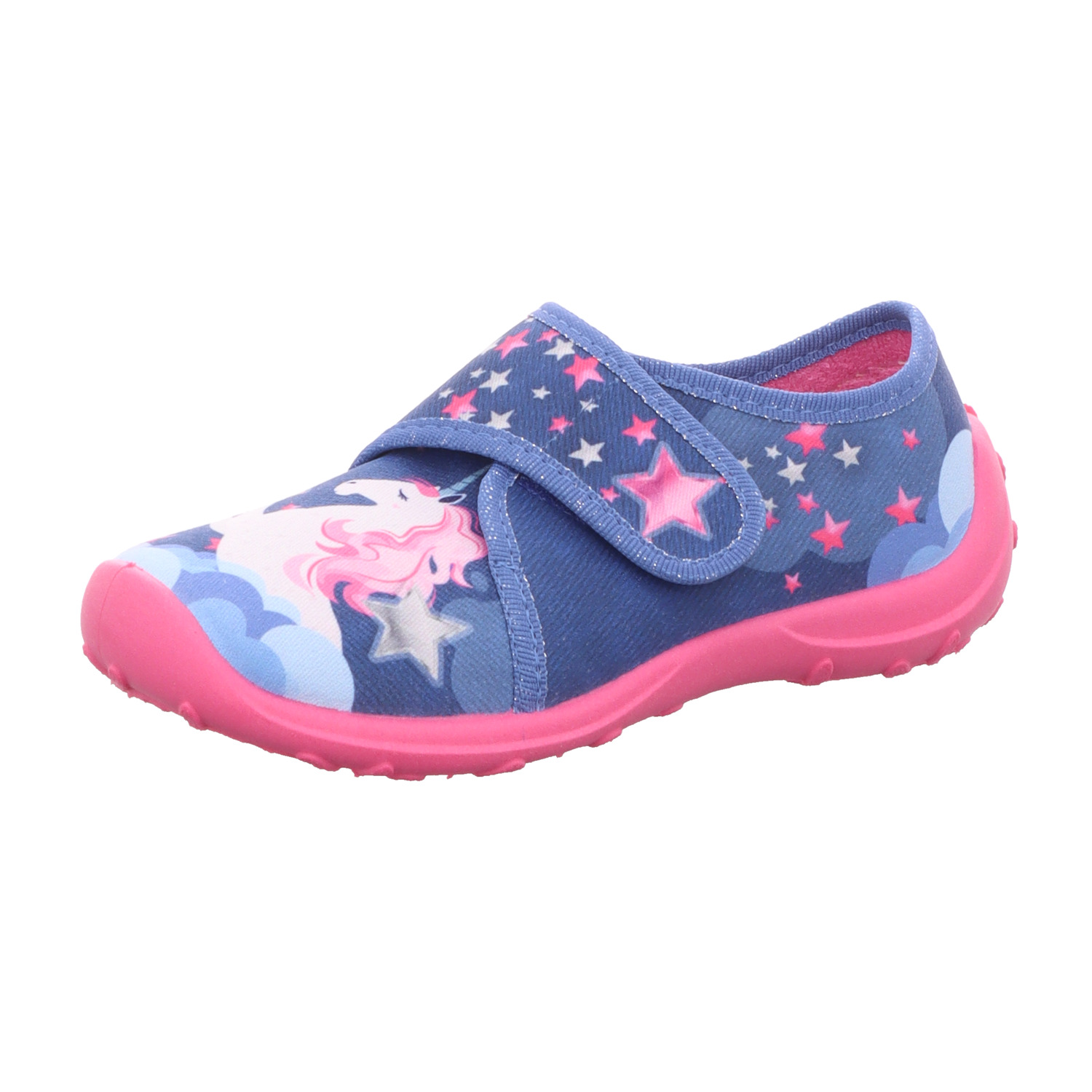 Fischer Kinder-Unisex-Hausschuh Einhorn BOOGY Blau-Pink