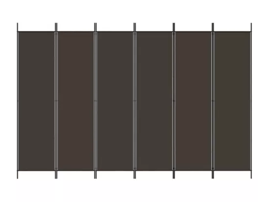 Cloison de séparation 6 panneaux Marron 300x200 cm Tissu