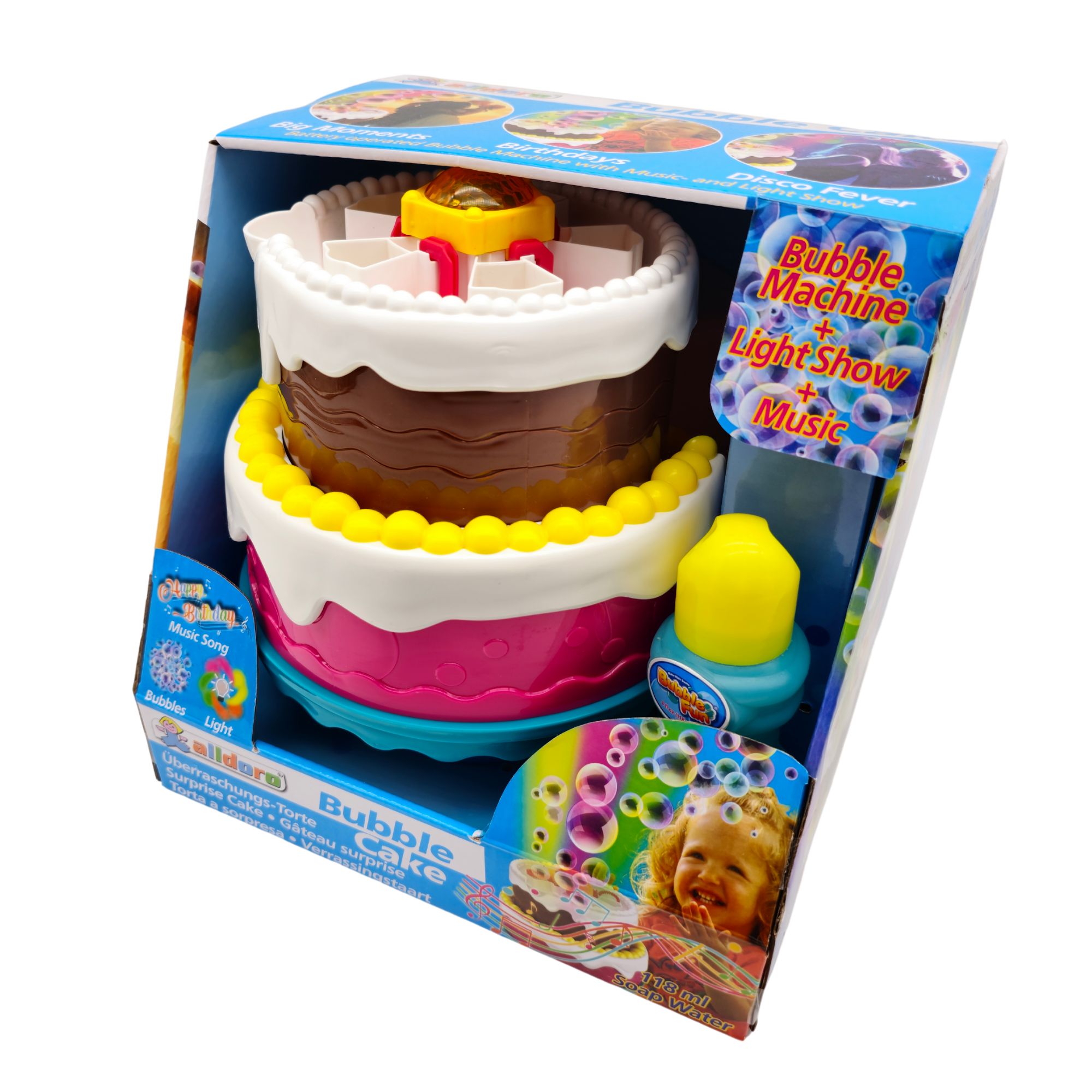 alldoro - Bubble Fun Geburtstagstorte mit Licht & Sound