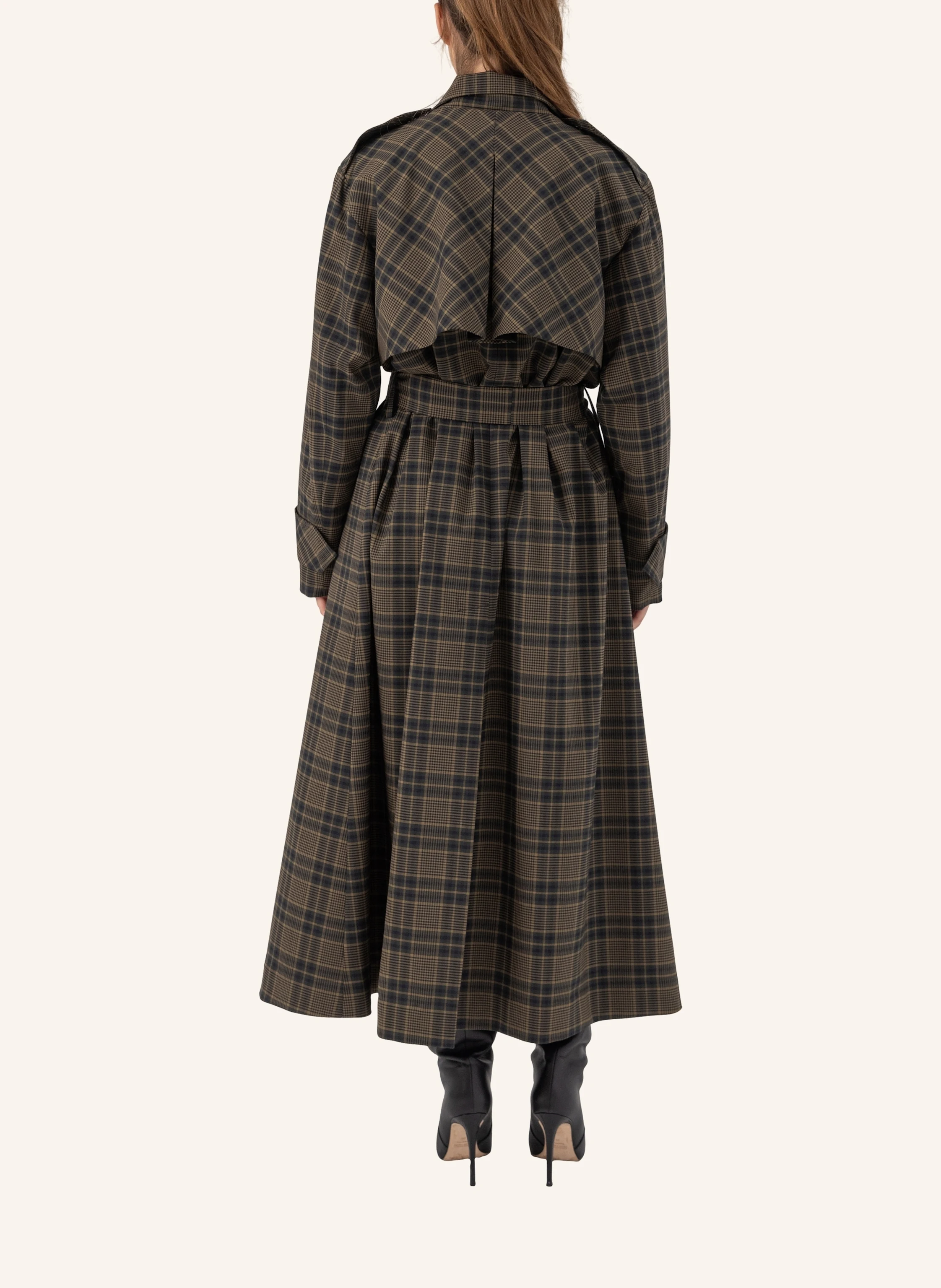 Helene Galwas Karierter Maxi Trenchcoat JARLA