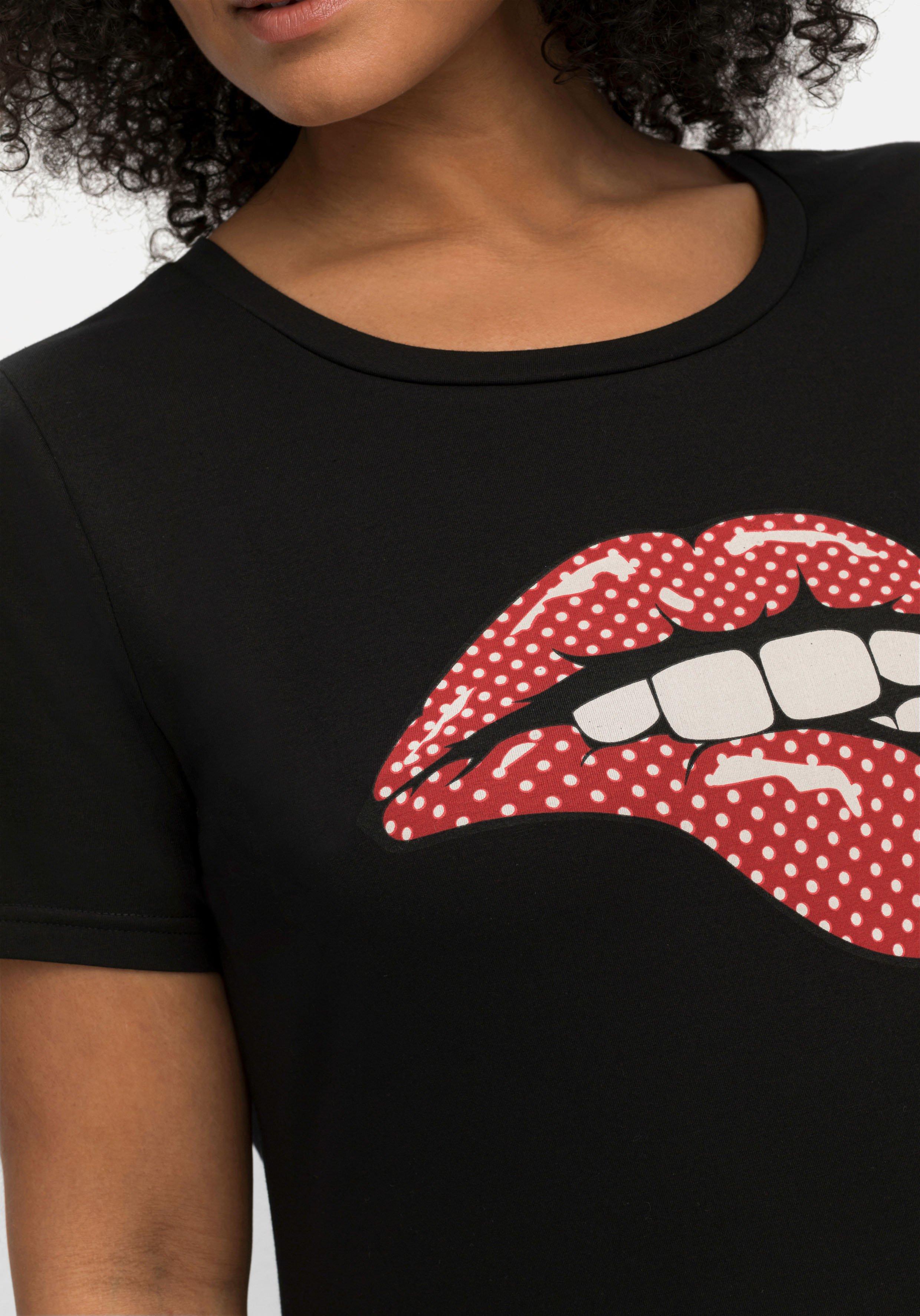 T-Shirt mit Frontdruck, in Jersey-Qualität