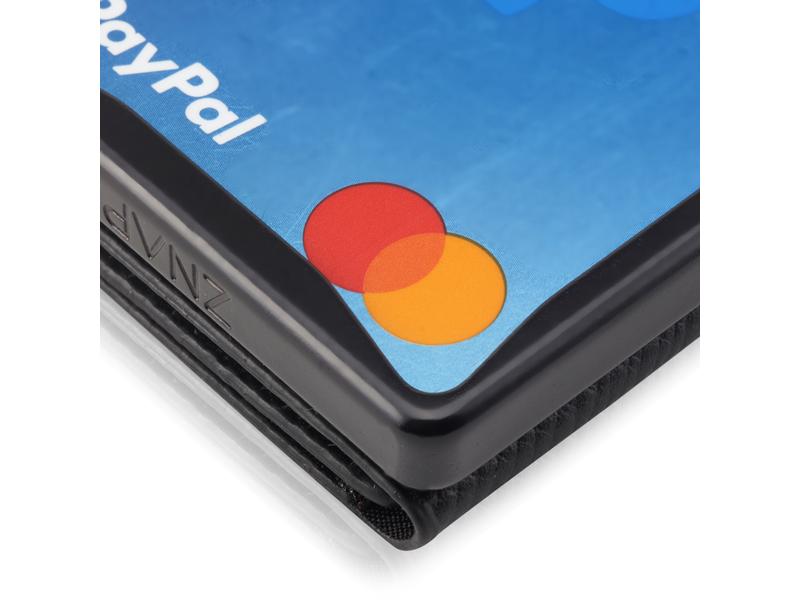 ZNAP Portemonnaie Slim Wallet Kork Black, 8er Portemonnaie mit entfernbarem Münzfach