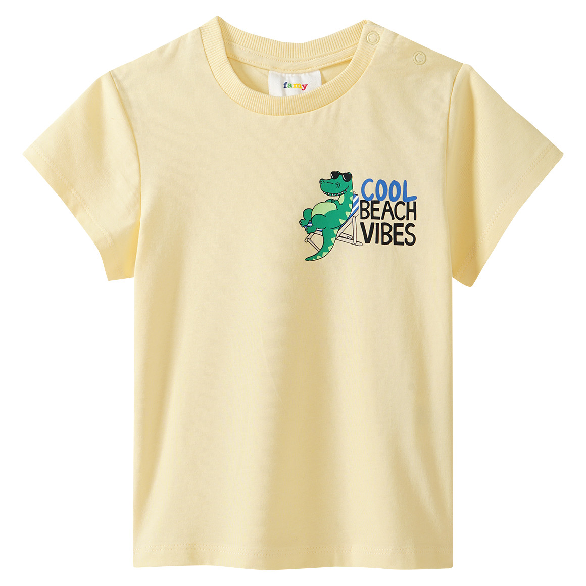 Famy 3 Baby T-Shirts in verschiedenen Dessins hellblau / hellgelb / blau