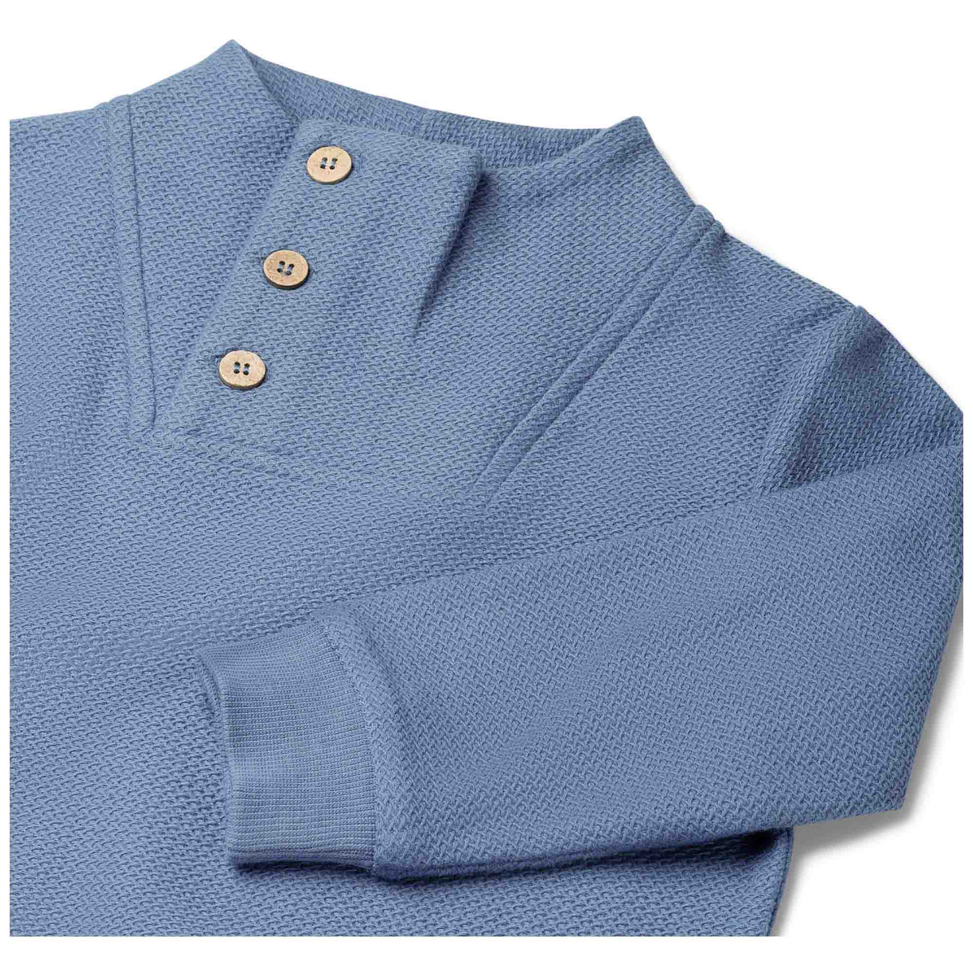 Prénatal peuter sweater lange mouwen effen blauw