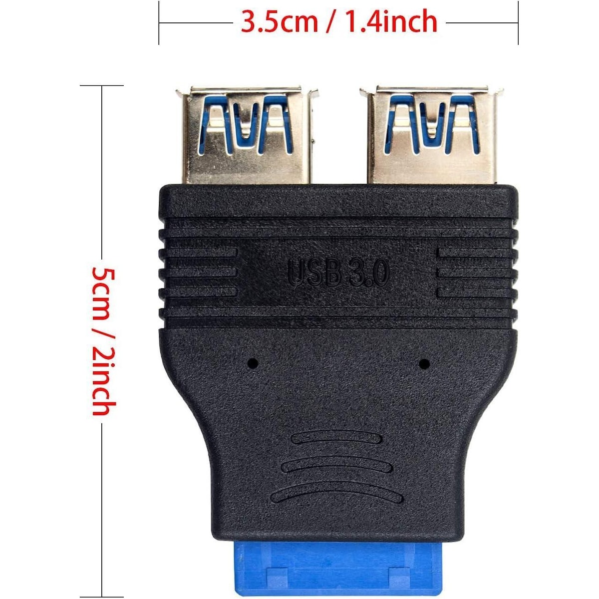 NÖRDIC USB 3.0 20 pin header til 2xUSB-A 3.0 adapter