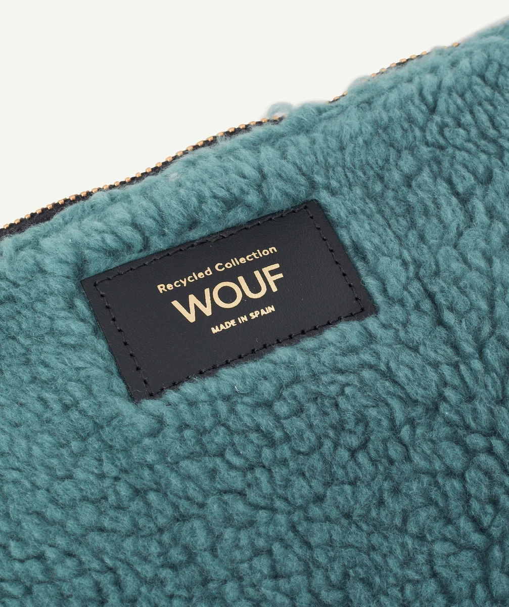 WOUFPETITE TROUSSE EN FIBRES RECYCLÉES TEDDY VERT