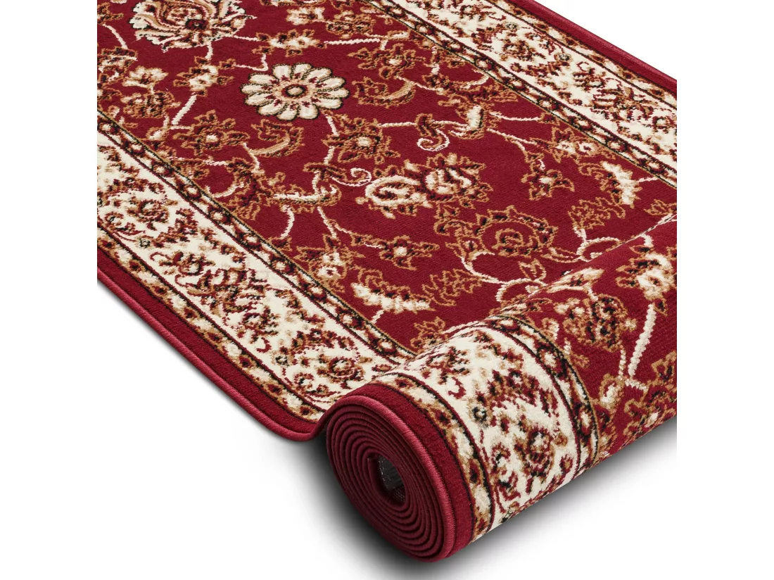 TAPIS DE COULOIR BCF MORAD Klasyk classique bordeaux 70x880 cm
