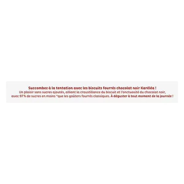 Biscoitos Karéléa sem adição de açúcar e recheio de chocolate amargo 170g