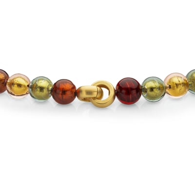 Collier Muranoglas, Bordeaux-Grün-Gold