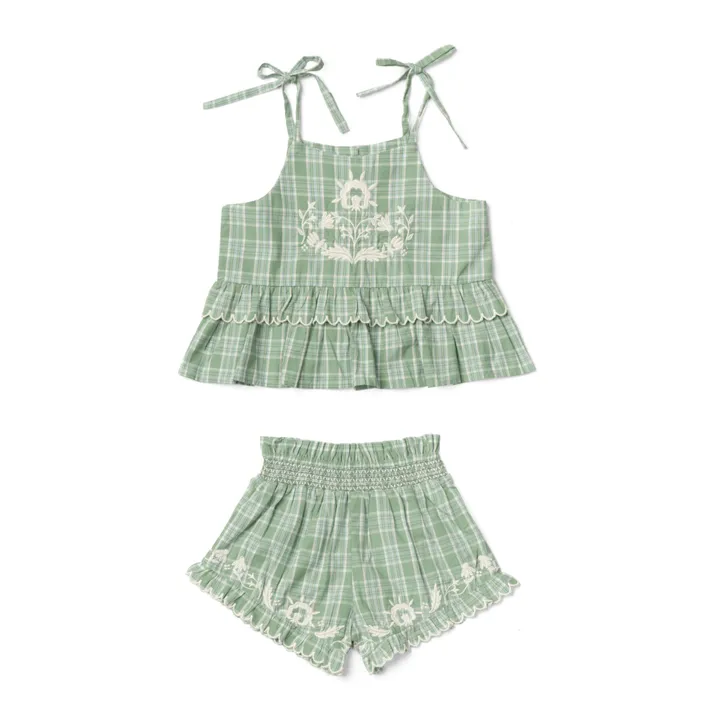 Lali Top + Short Summer à Carreaux | Vert