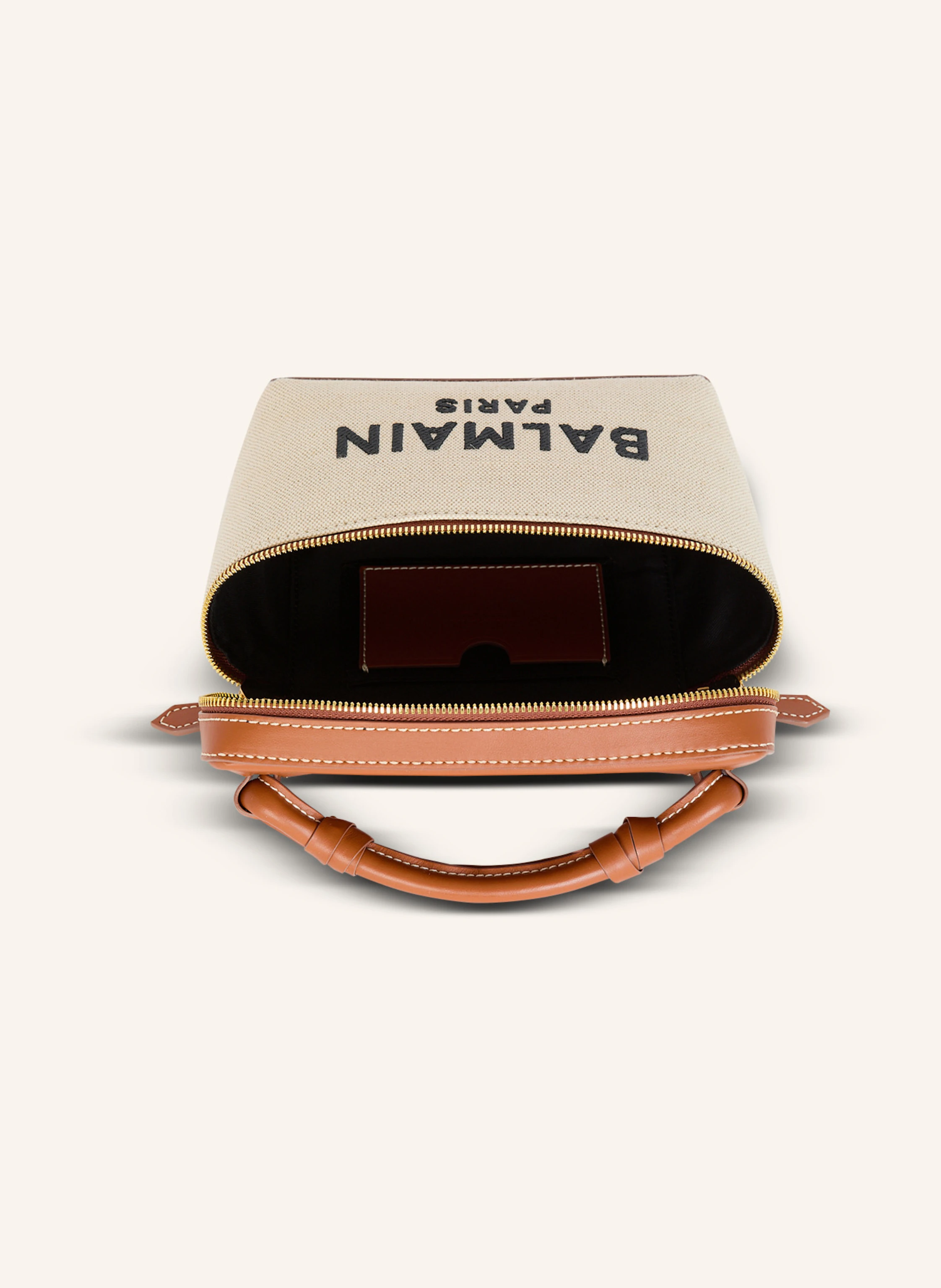 BALMAIN Beautycase B-Army aus Canvas und Leder