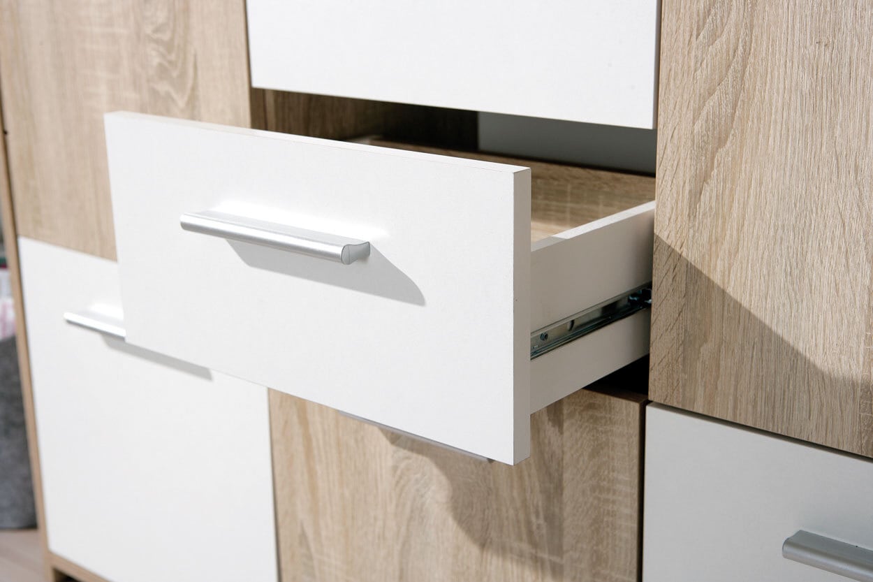 Kommode Maxim 115x77x30 cm Dekor Sonoma-Eiche/Weiß