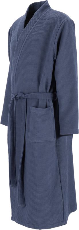 SCHIESSER - Heren Badjas - Donkerblauw - Dunne Wafel Piqué