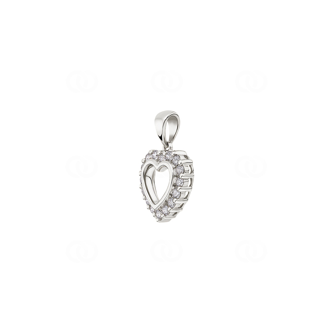 Herzanhänger 750/18 K Weissgold mit Diamanten 0.31 ct H/si