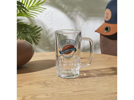 Chope à bière en verre Rugby