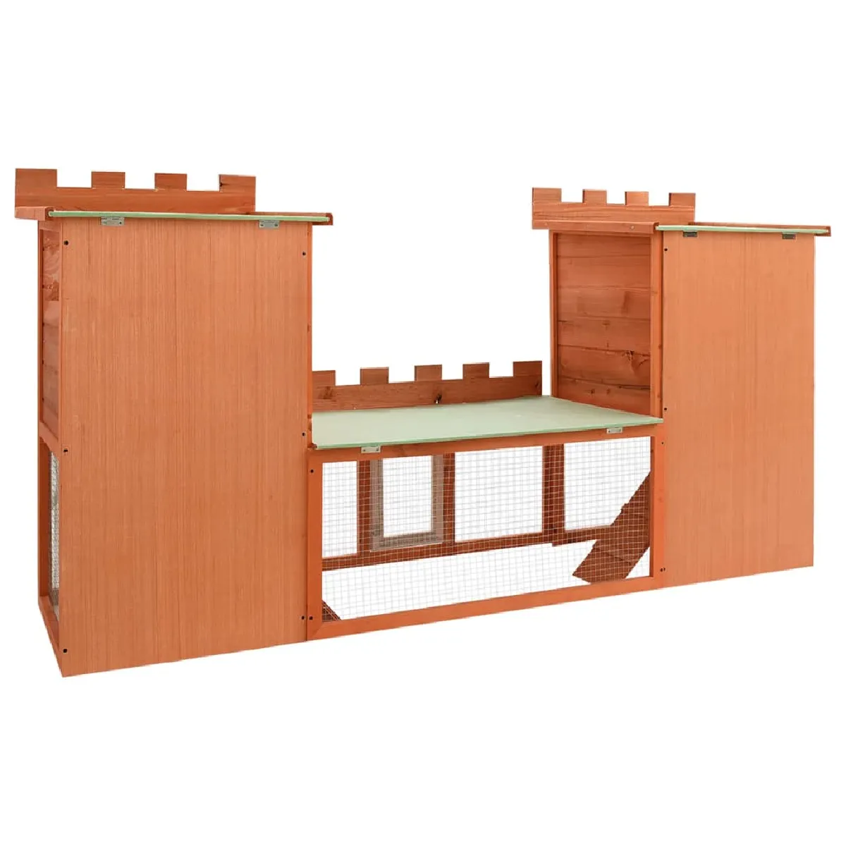 vidaXL Clapier d'extérieur - Double maison