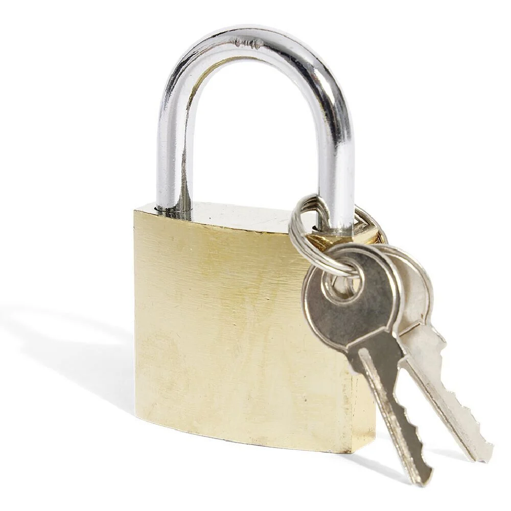 Cadenas en acier massif jaune 38mm - 2 clés