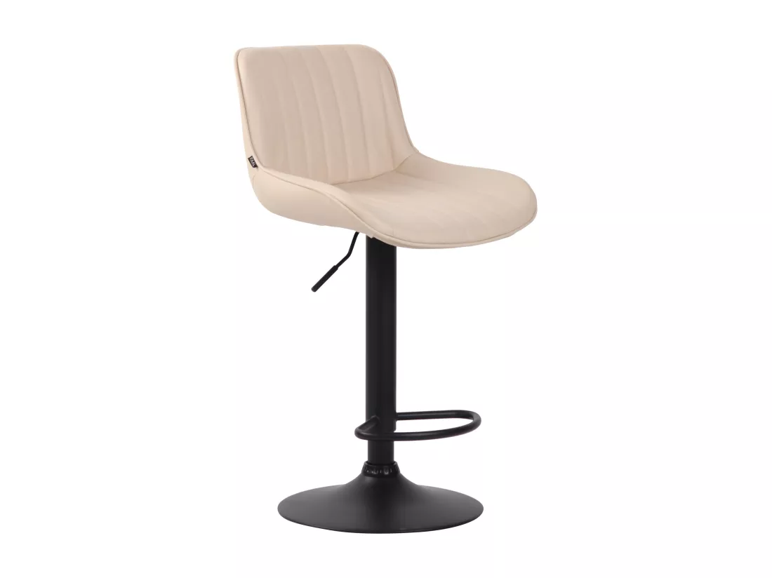 Lot de 2 Tabourets de bar - Similicuir & Métal - Crème - Lentini