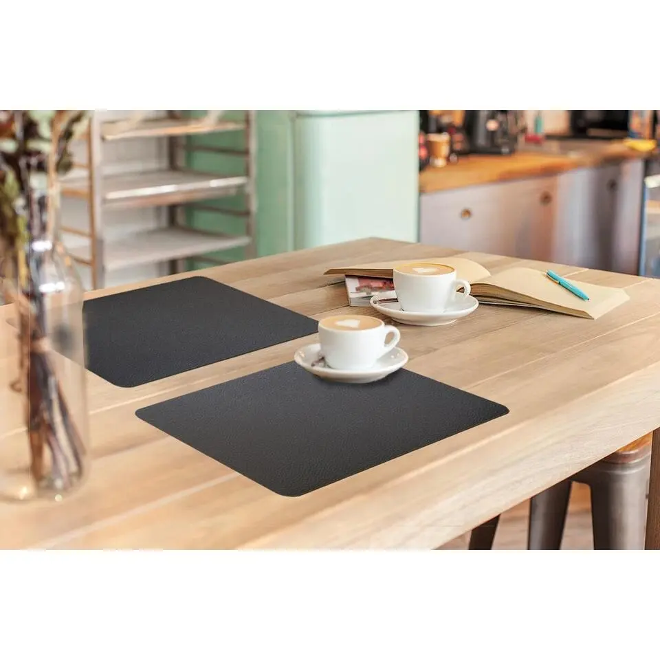 MuchoWow Placemat (6stuks) 45x30cm Leer Structuur Lederlook