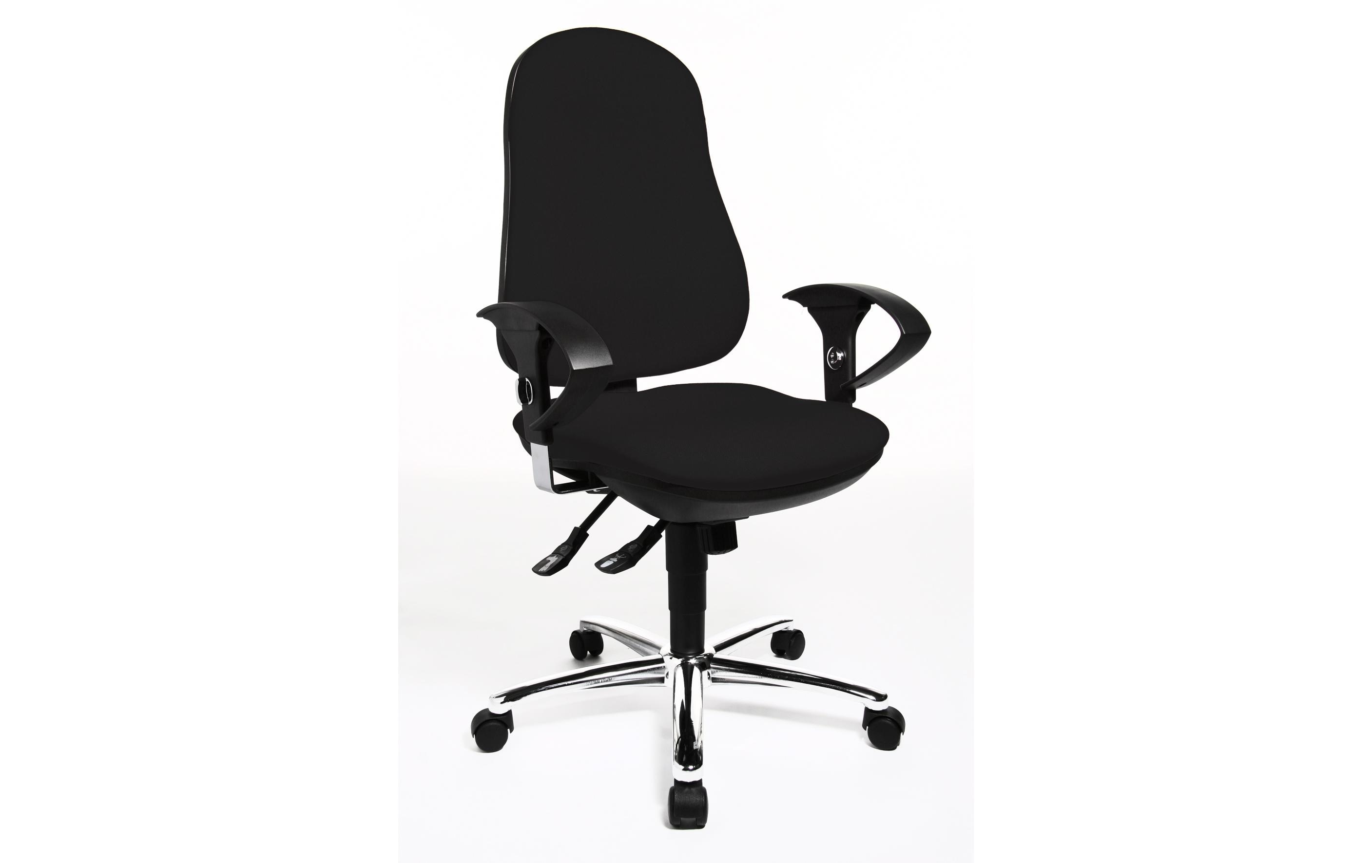 Bürostuhl Support Syncro Deluxe, Schwarz<br>Bequemer Bandscheiben-Drehstuhl