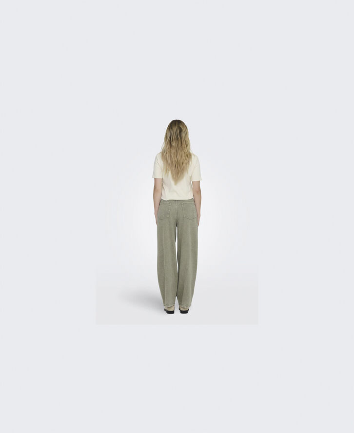 ONLY ONLBLEECKER MW BELT LOOSE LONG PANT Deep lichen green/washed