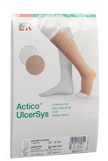 Actico UlcerSys Unterstrumpf<br>3 Stück, XXL, lang weiss