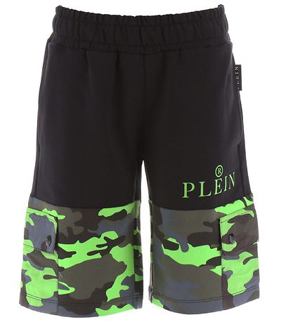 Philipp Plein Sweatshorts - Schwarz/Grün Camouflage