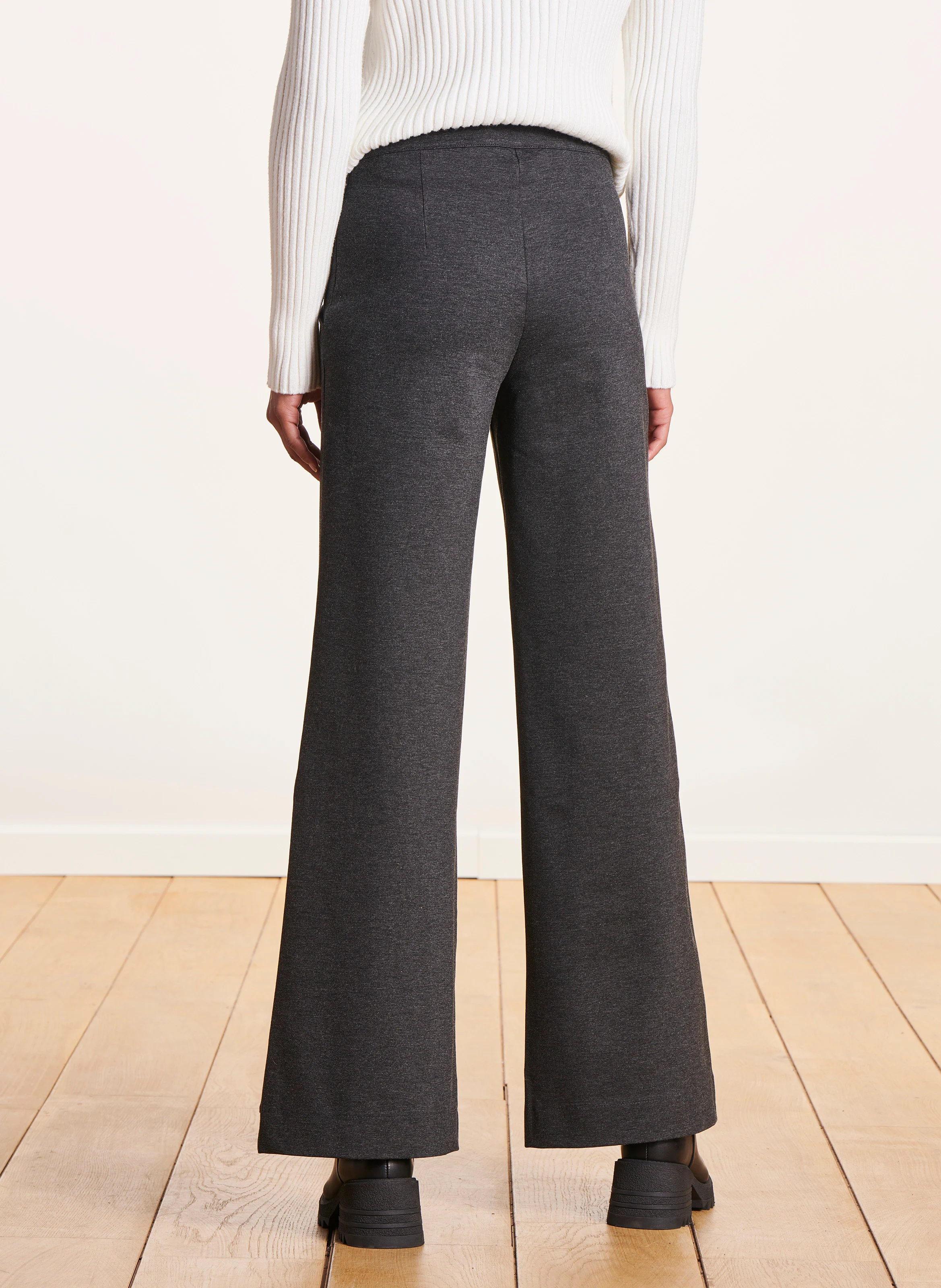 Pantalon droit taille haute | Gris
