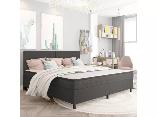 Sommier tapissier Gris foncé Tissu 200x200 cm