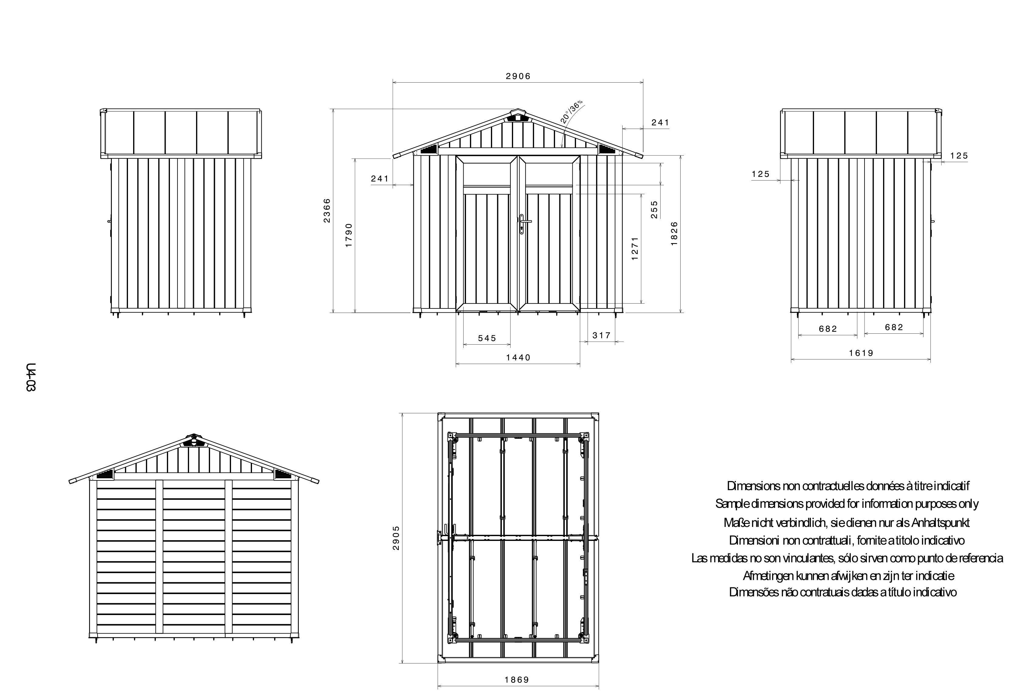 Grosfillex UTILITY Gartenhaus V4 2-türig grau/grün
