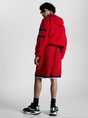 Shorts com cós estampado com logo em padrão xadrez