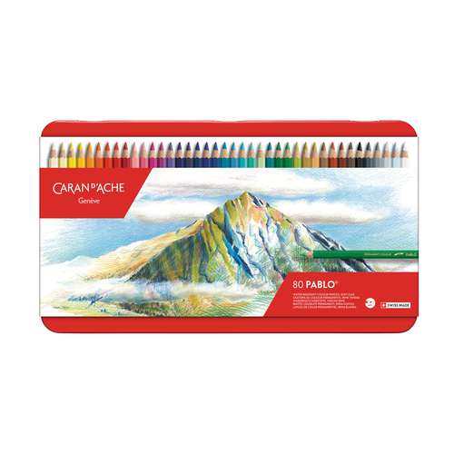 CARAN D'ACHE® PABLO® wasserfeste Künstlerfarbstifte, Metalletuis